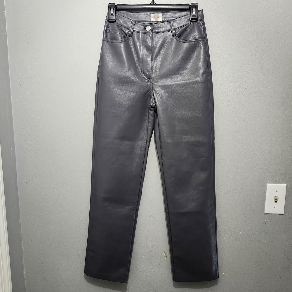 Aritzia Wilfred Faux  Leather Trousers Size 0 Gray